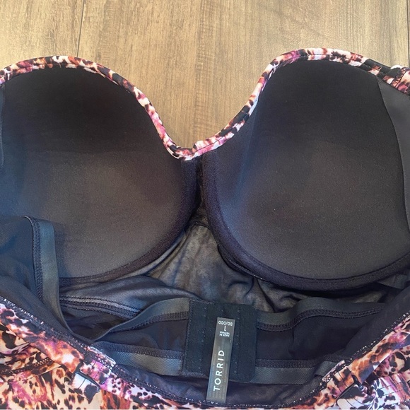 Torrid • Animal Print One-Piece Babydoll Swimsuit • Size 1X 14/16 • Like new!! - Picture 6 of 9